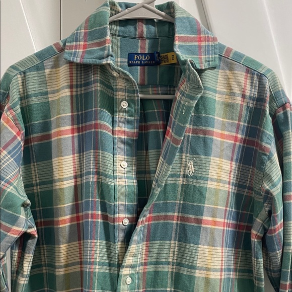 Polo by Ralph Lauren Plaid Shirt Dress - Green and Pink - Picture 5 of 13